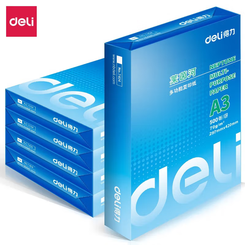得力7406莱茵河复印纸(A3-70g 5包/箱）